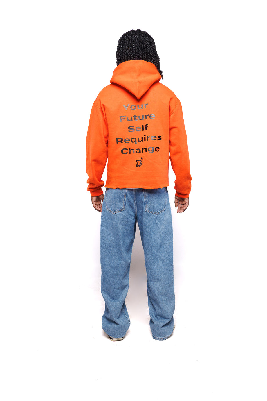 “Your Future Self Requires Change” Cropped Hoodie – Small