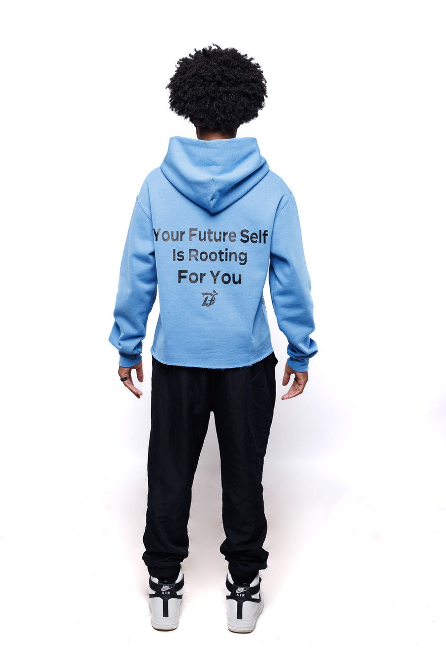 “Your Future Self is Rooting for You” Cropped Hoodie – Small